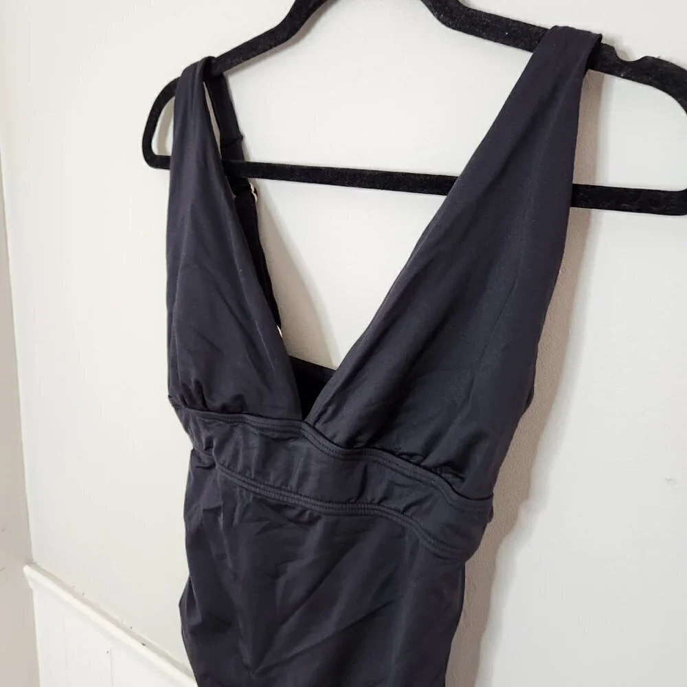 KNIX Solid Black One Piece Bathing Suit